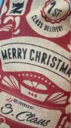 Picture of Large Personalised Christmas Jute Santa Claus Toy Sack / Personalized Festive Xmas Stocking for Presents Gifts Boy Girl