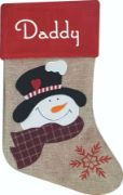 Picture of Personalised Luxury Hessian Christmas Stocking ADD ANY NAME 4 Designs Xmas Sack Sock Children Adults Boy Girl