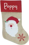 Picture of Personalised Luxury Hessian Christmas Stocking ADD ANY NAME 4 Designs Xmas Sack Sock Children Adults Boy Girl