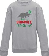 Picture of Children's Dinosaur Christmas Sweatshirt Dino Fan Santa Xmas Jumper Day 3 Designs Boy Girl