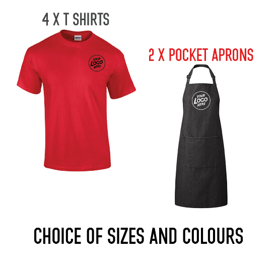 Picture of 4 x Ultra Cotton T-Shirts, 2 x Premier Pocket Apron