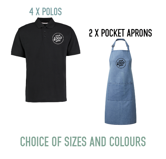 Picture of 4 x Kustom Kit Classic Polo, 2 x Premier Pocket Apron