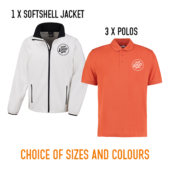 Picture of 3 x Kustom Kit Polo, 1 x Softshell Jacket