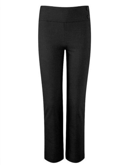 Picture of Girls Junior Deep Waistband Black Trousers